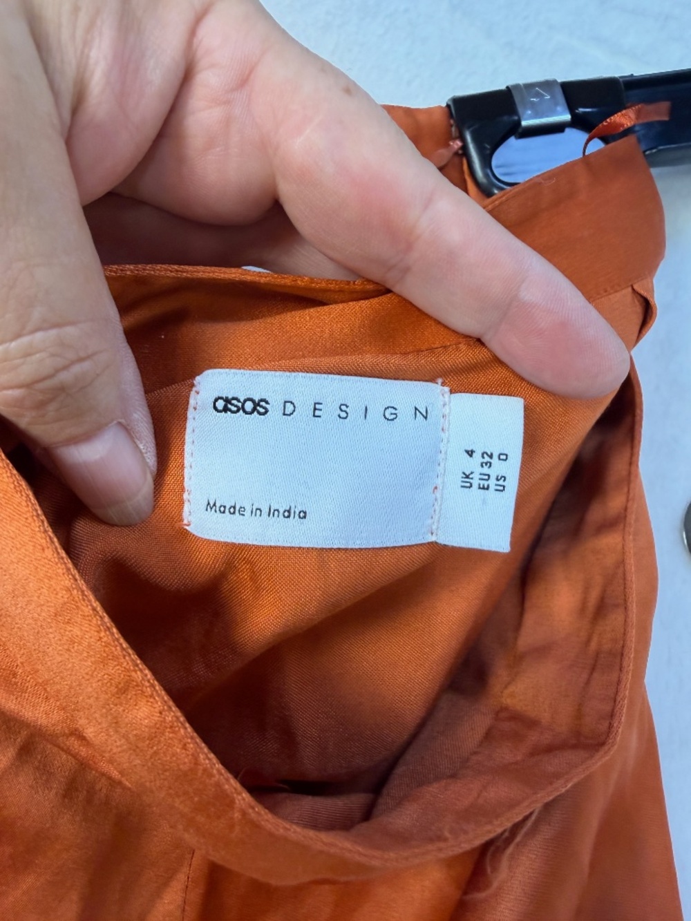 Asos Midi Skirt Womens Size 0 Orange Satin Lace Boho Witchy Goddess Fairy - Picture 7 of 8